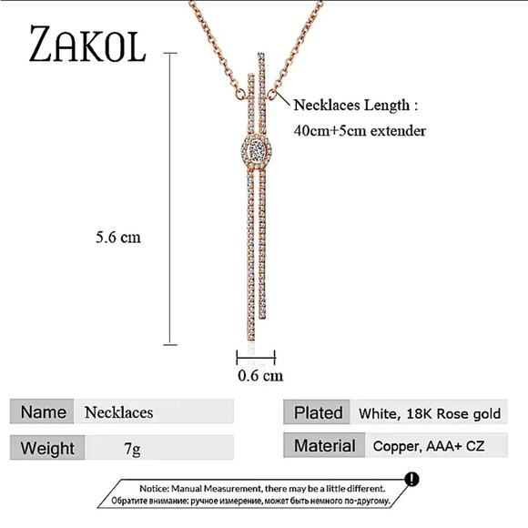 Steroids Silver Cubic Zircon Necklace Minimalist - Picture 4 of 4